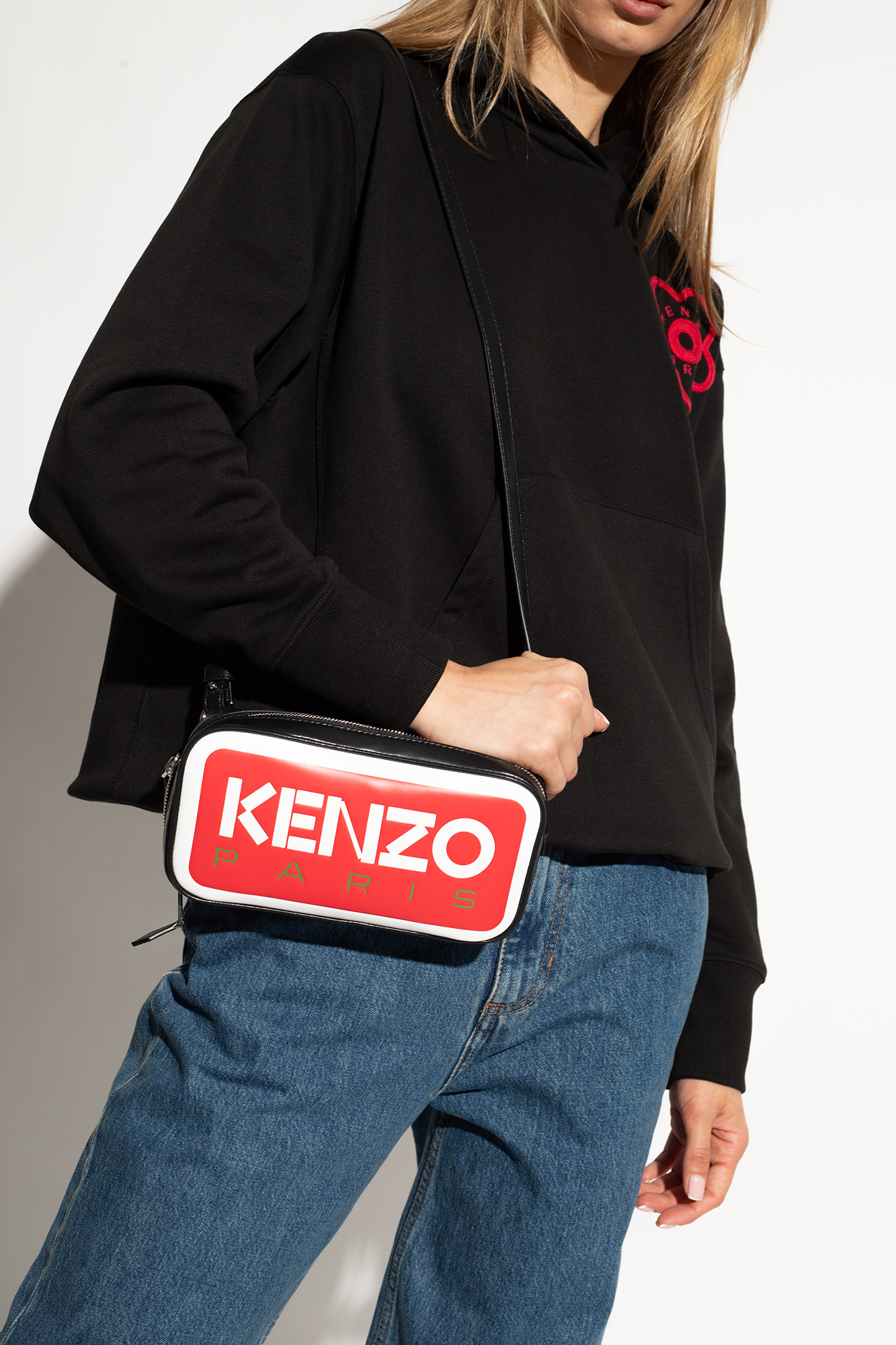 Black Shoulder bag with logo Kenzo office accessories 39 5 box